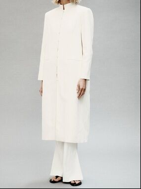 Zara ZW collection ecru straight-Leg pants